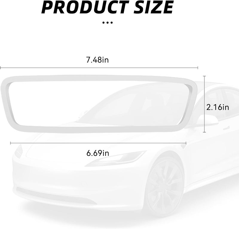 Tioollev Car Rear View Mirror Protector Frame, Silicone Auto Rearview Edge Protection Cover Compatible with Model 3 Model Y, Interior Rear View Trim Frame Decoration, Car Accessories (White) - Image 2